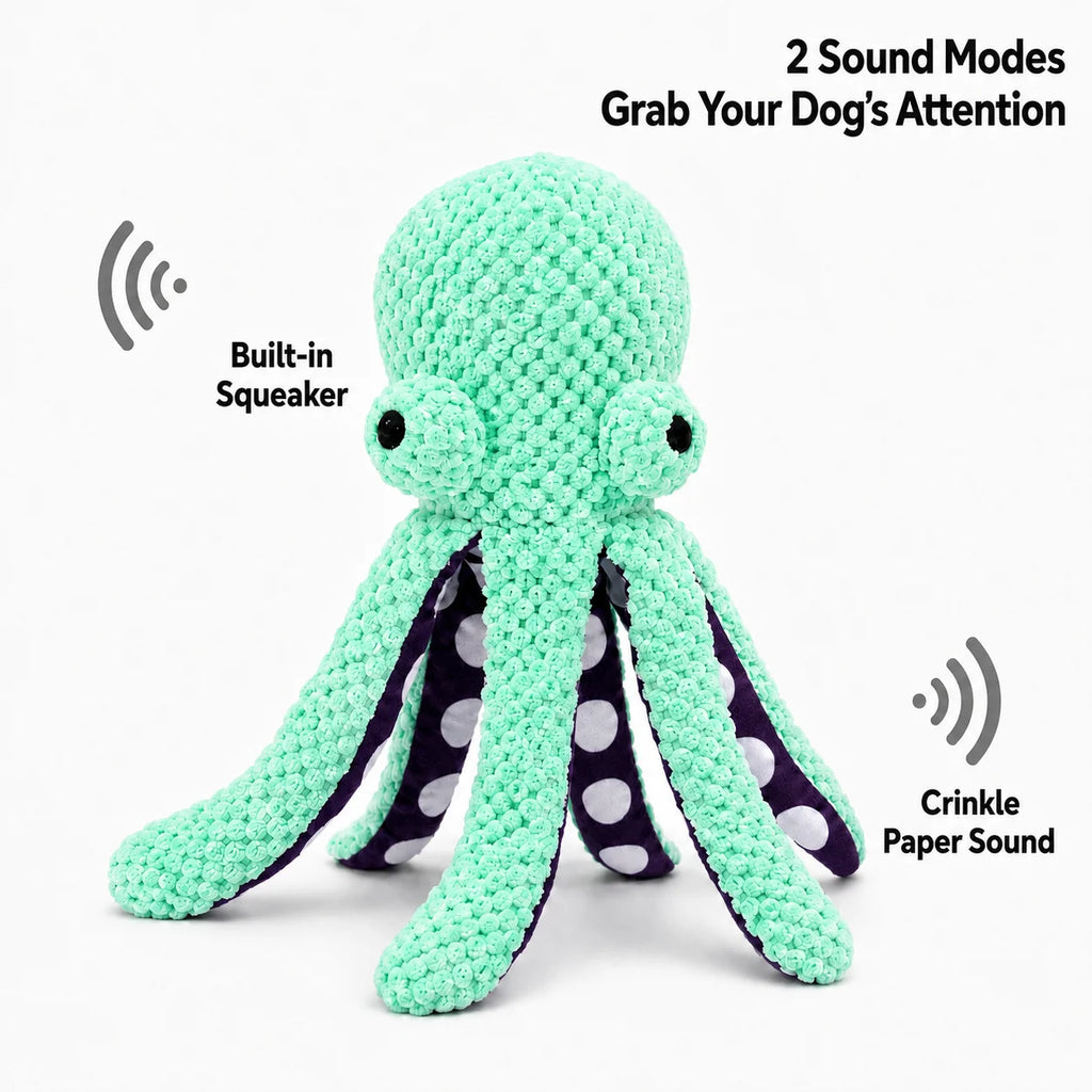 Pet Dog Plush Octopus Toy Interactive Sound Anti-Demolition Home Teeth Grinding Large and Small Dog Relieve Boredom Dog Supplies