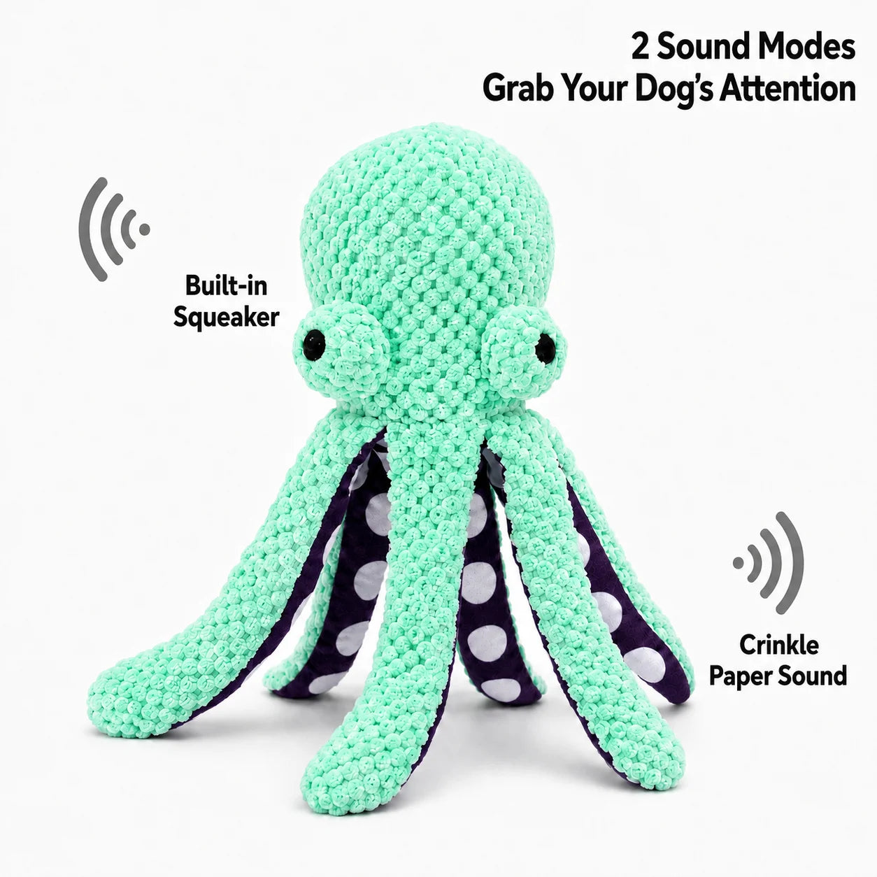 Pet Dog Plush Octopus Toy Interactive Sound Anti-Demolition Home Teeth Grinding Large and Small Dog Relieve Boredom Dog Supplies